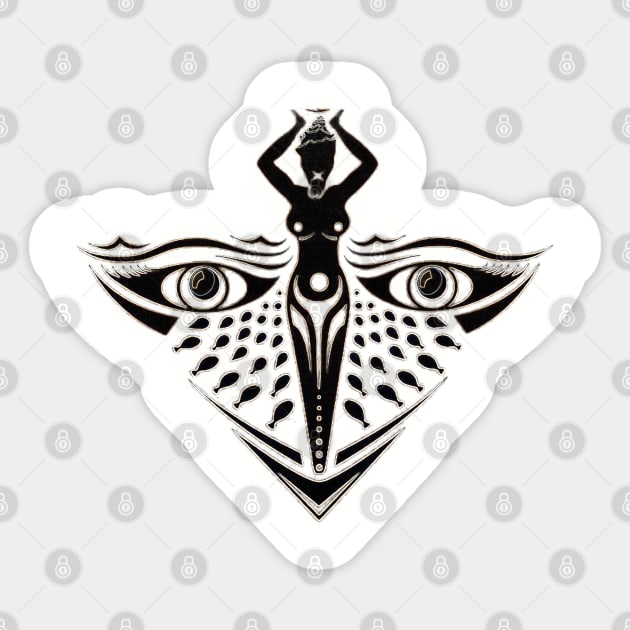 Black Mermaid - Fish Eyes Sticker by Whites Designs